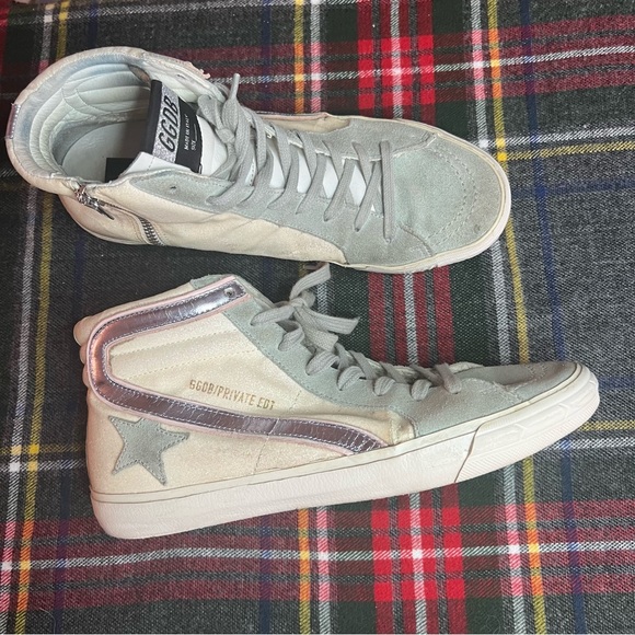 Golden Goose Gray Glitter Slide High Top Sneakers 40(9) - Picture 1 of 12